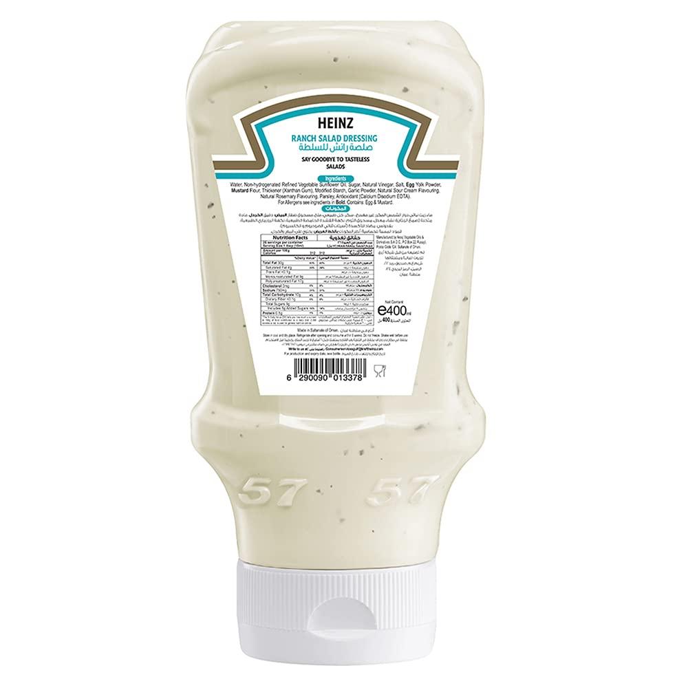 HEINZ Heinz Ranch Salad Dressing Top Down Squeezy Bottle Mayonnaise, 400g