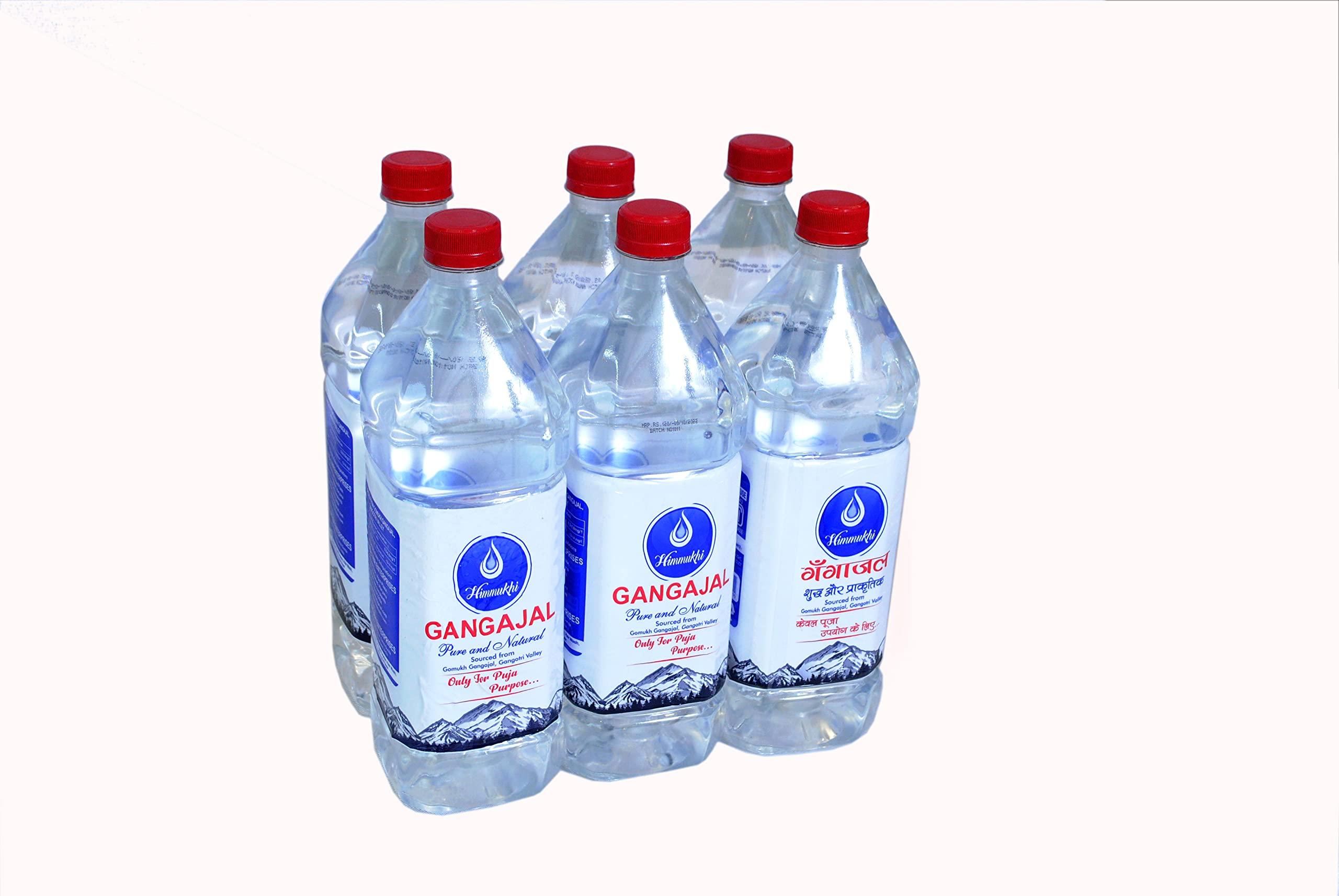 HIMMUKHI HIMMUKHI Pure and Natural Gangajal The Purest Holy Water Directly from Gangotri Valley for Puja Purposes Approved By Uttrakhand Govt. Bottle 6 Pcs (Each Bottle 1 Liter)