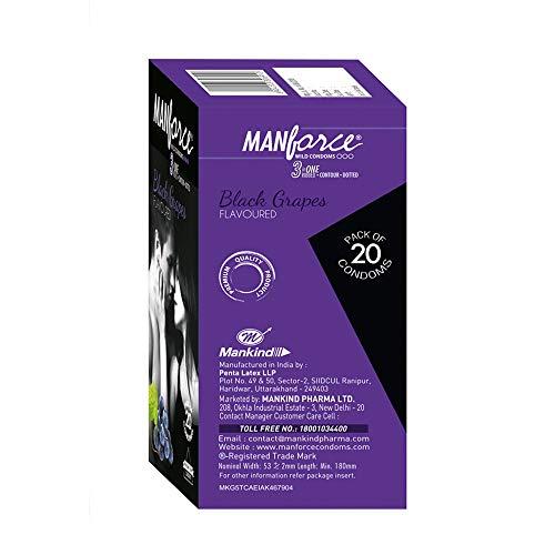 Manforce Manforce Black Grapes Dotted Condoms - 20 Pieces
