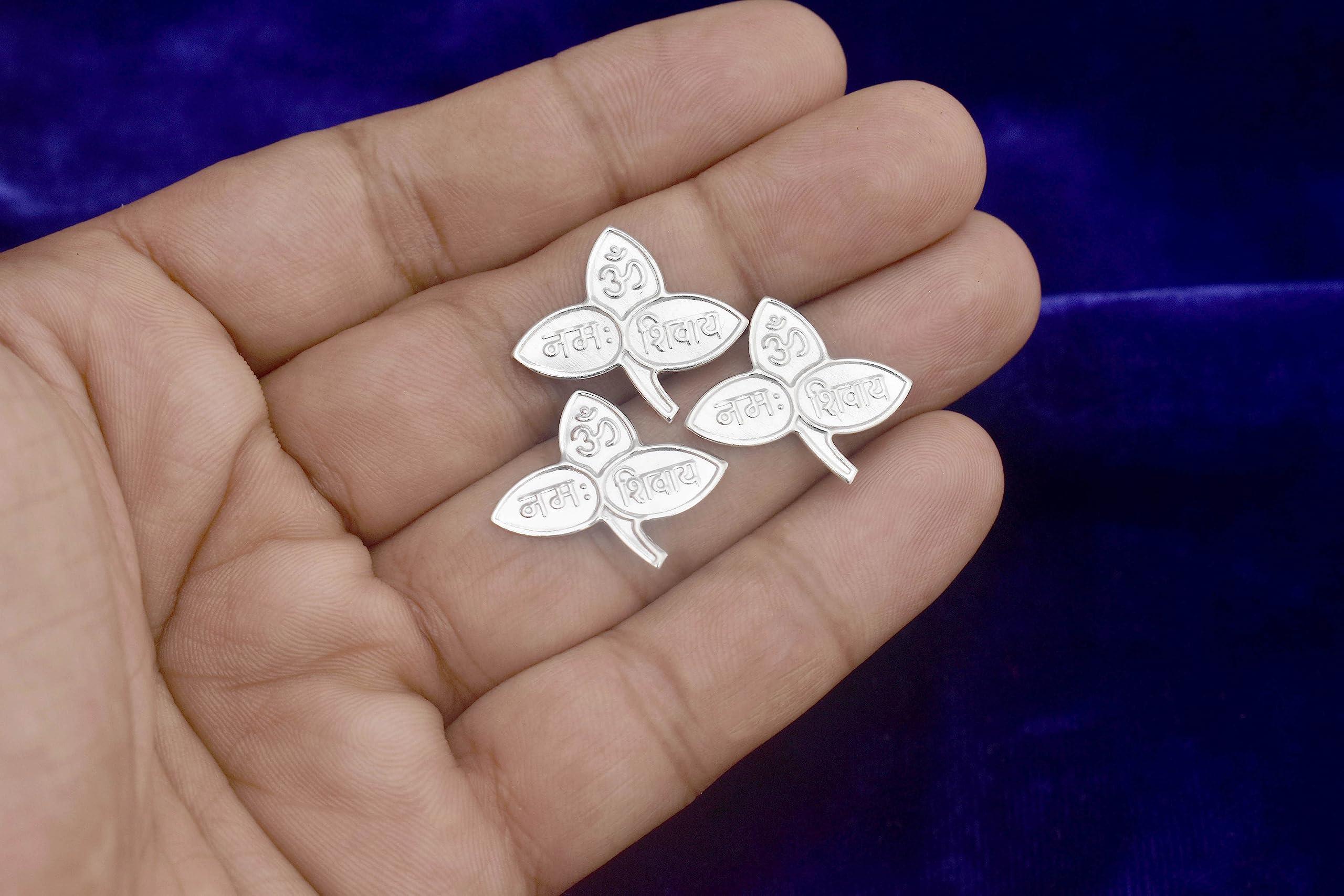 KMJ KMJ Pure Silver Belpatra/Bilva Leaves for Puja, chandi ki belpatra (wt. 1.5 Grams)