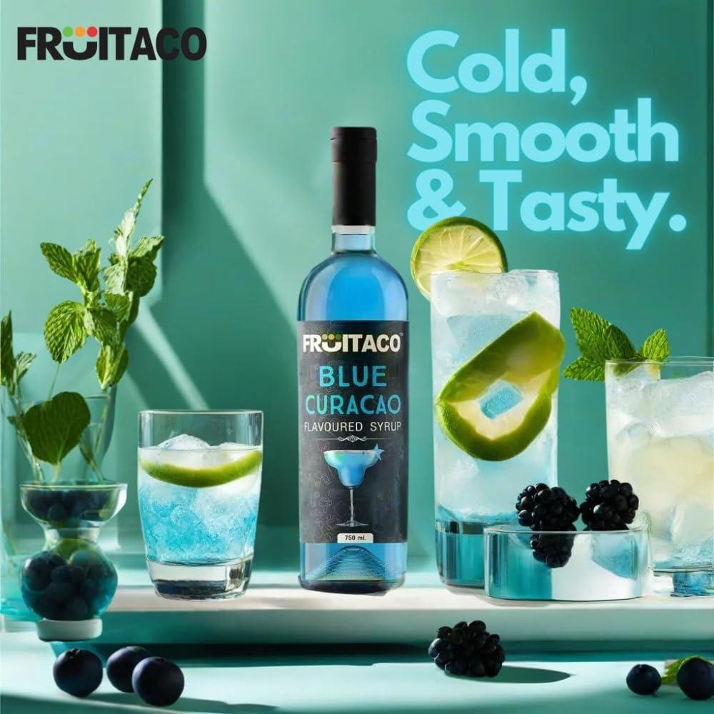 Fruitaco Fruitaco Blue Curacao Liquid Syrup Grenadine Green Mint Mojito Mint - Mocktail Syrup, Cocktail Mix, Cocktail Syrup Mojito Syrup Perfect For Mocktails&Cocktails,Mint Syrup Flavor Pack Of 4 (375 Ml)