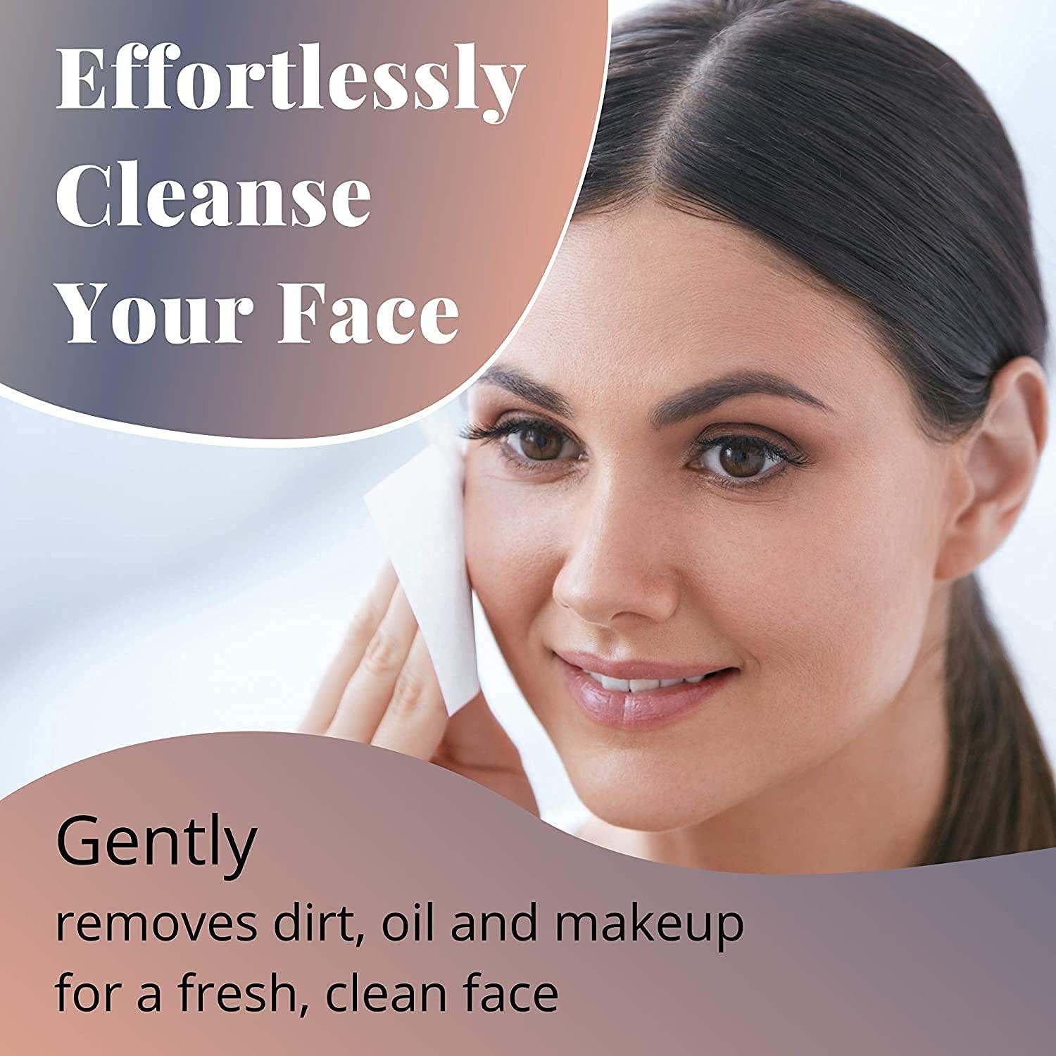 Calitate24 Disposable Face Towel, Cotton Tissue Soft Dry Wipes for Women, Simple Cleaning Facial Tissues Dry Wet Dual Portable Use for Sensitive Skin & Baby Care Makeup Remover & Personal Care  200 Tissues 8*8 Inches