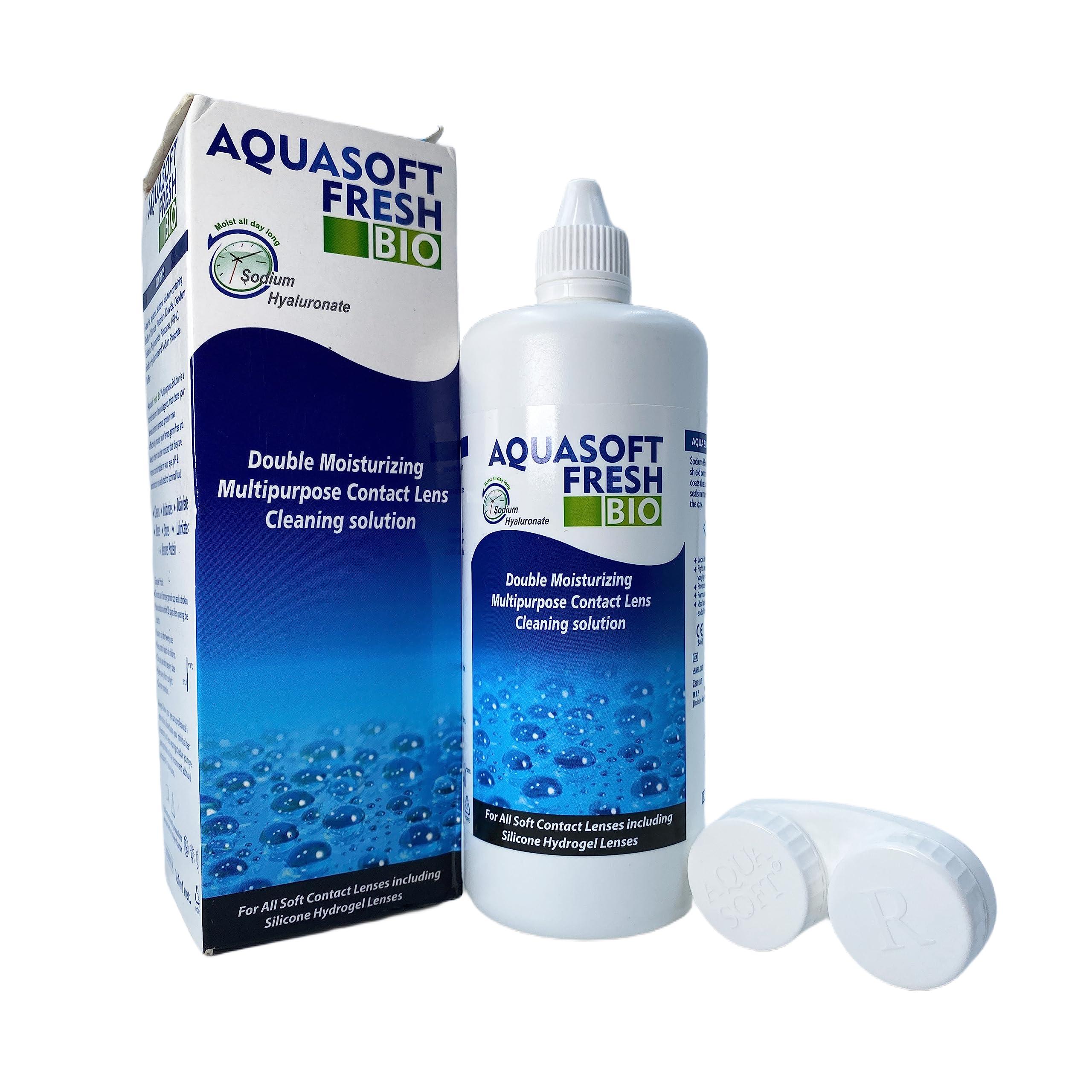 Aquasoft Aquasoft Fresh Bio Double Moisturizing Multipurpose Contact Lens Cleaning Solution (360ml)
