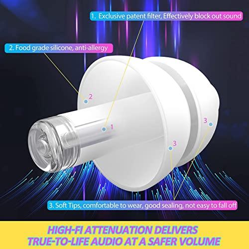 EDWINN EDWINN High Fidelity Earplugs - Invisible Hearing Protection Ear Plugs for Concerts, Musicians, Motorcycles, Work, Airplanes - Reusable Noise Reduction Ear Plugs for Noise Sensitivity Conditions