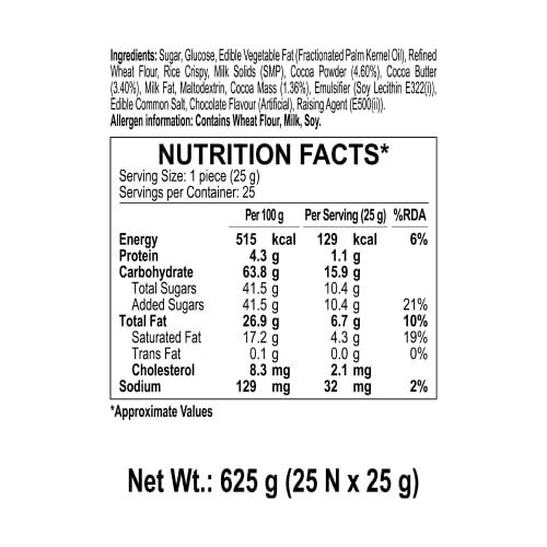 beng -beng beng -beng - Chocolate Caramel Wafer Crispy Bar|4 Delicious Layers In 1 Bite - 625Gm|25Gm X Pack of 25 (pack of 1)