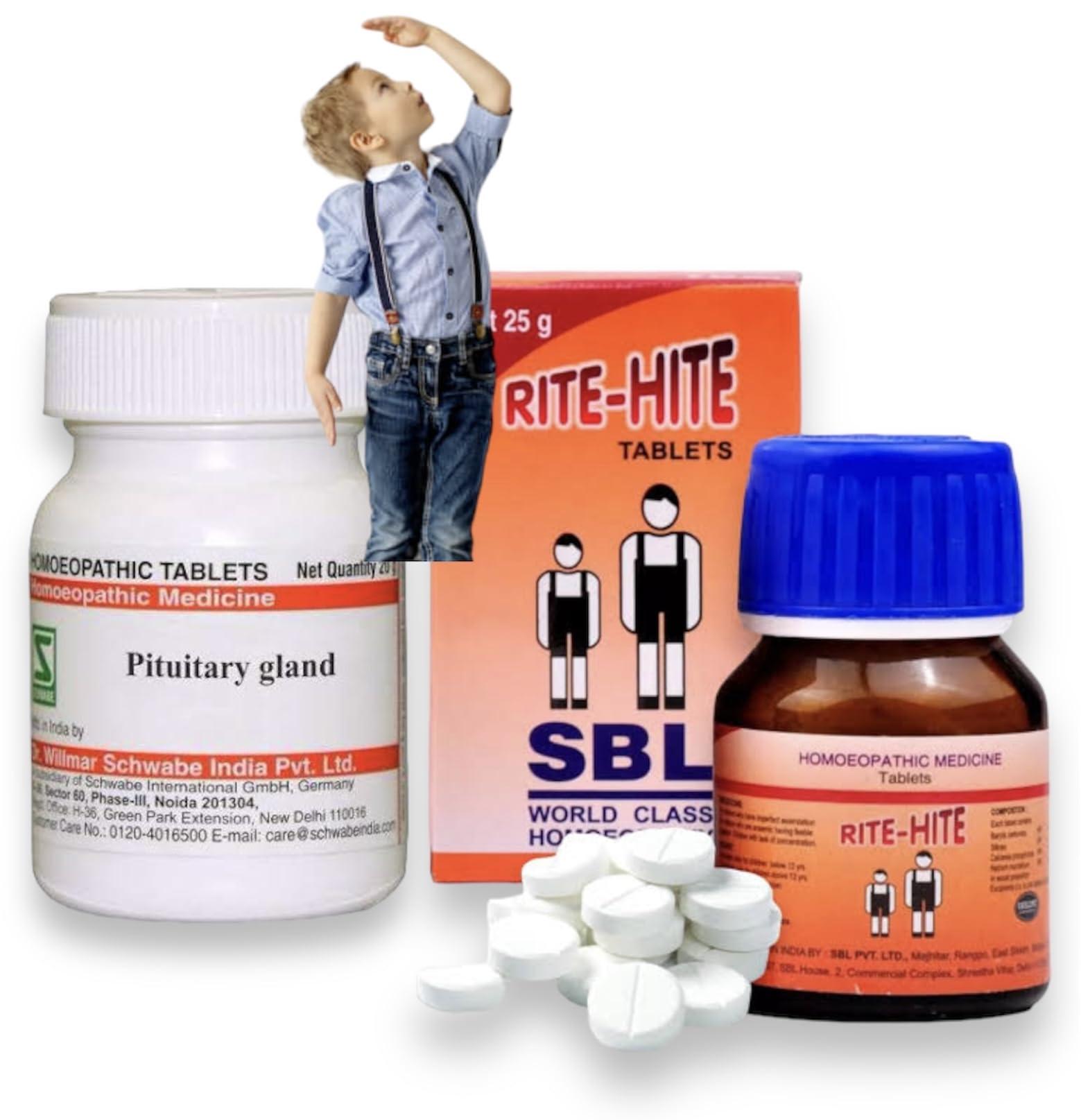 HOMOCOS Willmar Schwabe Pituitary Gland 3X (20g) & Sbl Rite Hite Tablets Homeopathic - COMBO