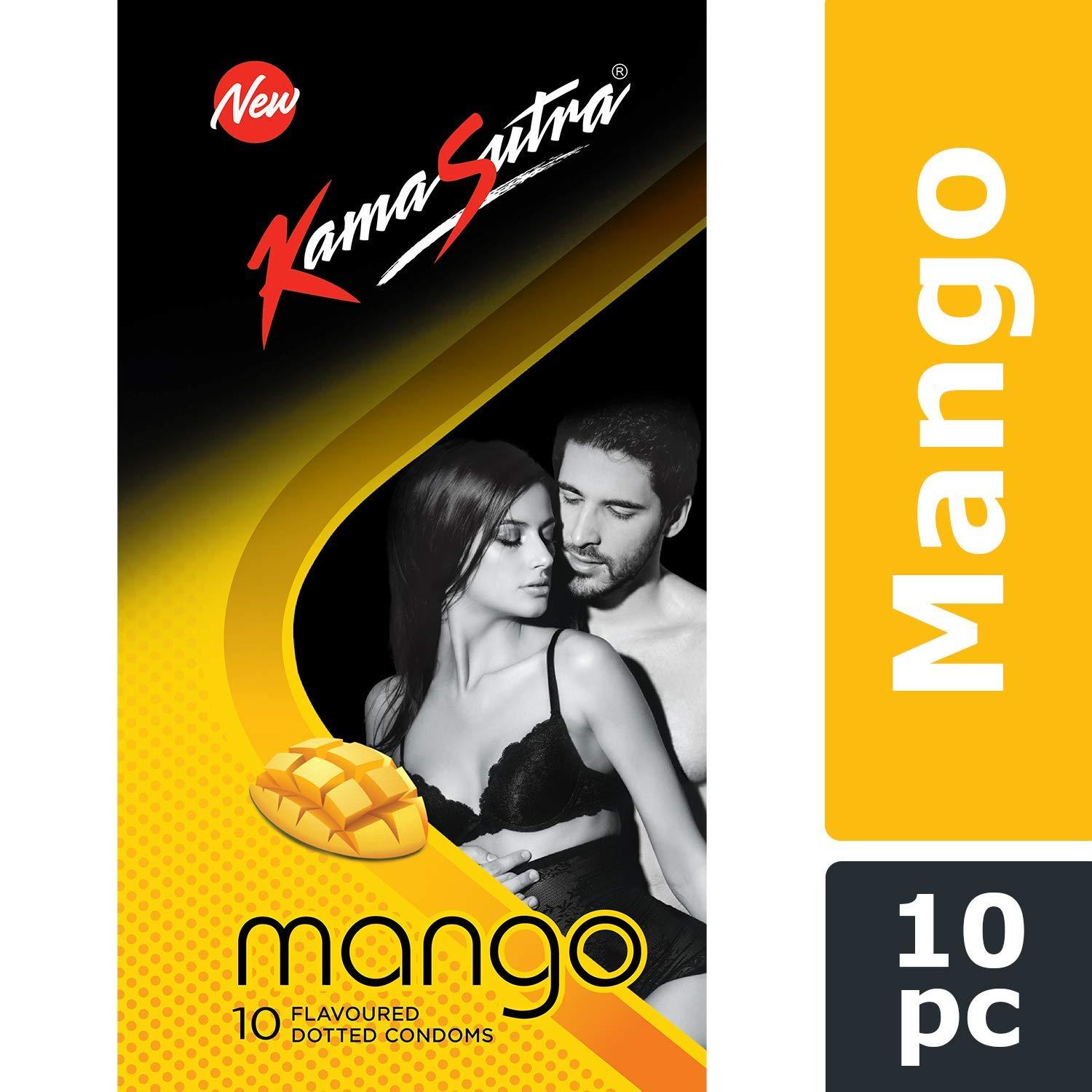 arman international A \'KS_CONDOM\' Mango Flavour Condom Made of Natural Rubber Latex For Men(1 Pack Of 10 Condom Each)