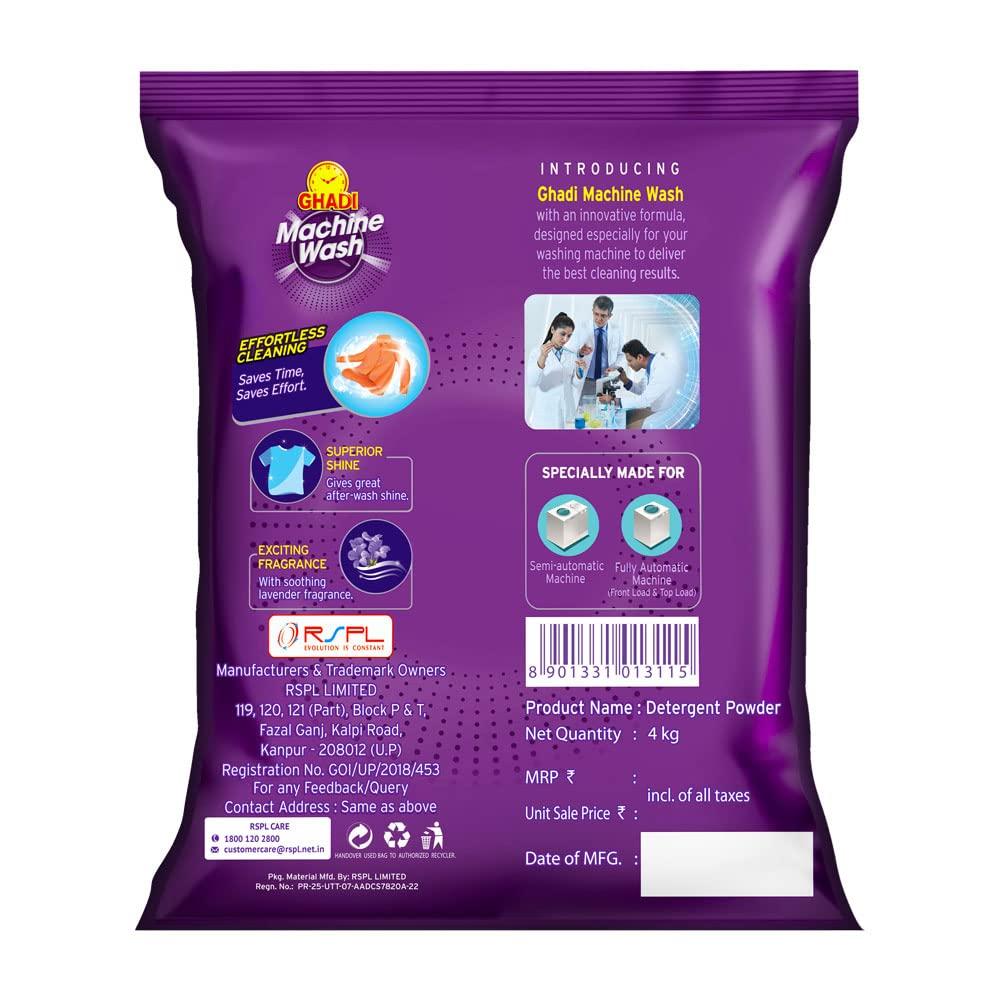 Ghadi Ghadi Machine Wash Detergent Powder 4 Kg, Pack of 1