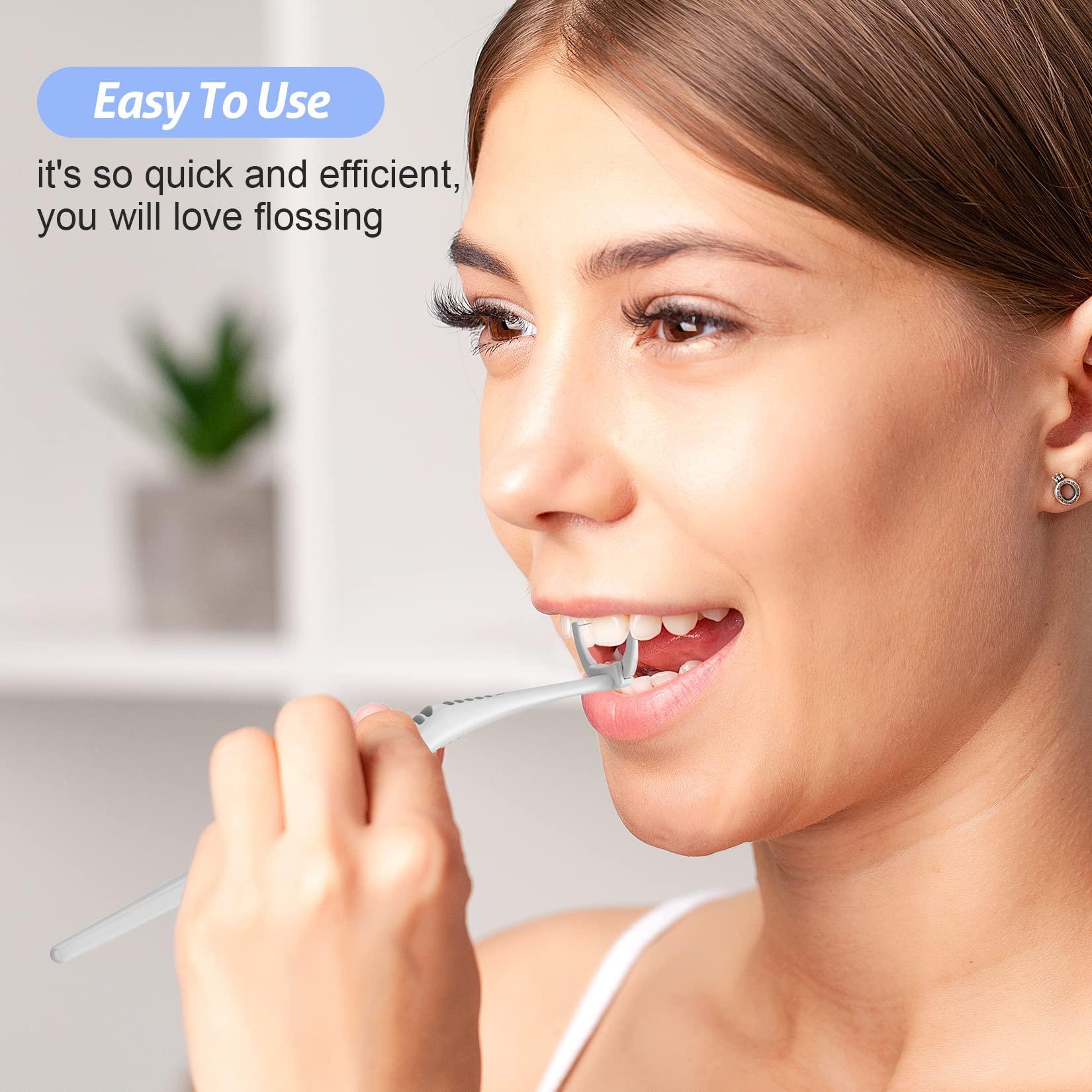 RAZOKO Dental Floss Picks, Clean Dental Flossers Kit with 2 Handles and 180 Extra Strength Refills