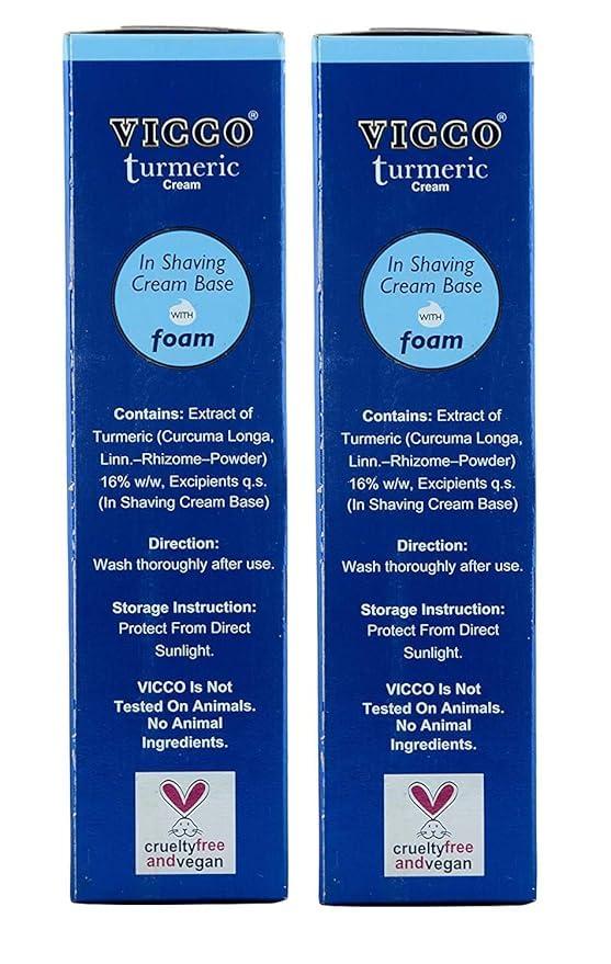 VICCO VICCO TURMERIC SHAVING CREAM IN FOAM BASE (REGULAR) Pack of 2