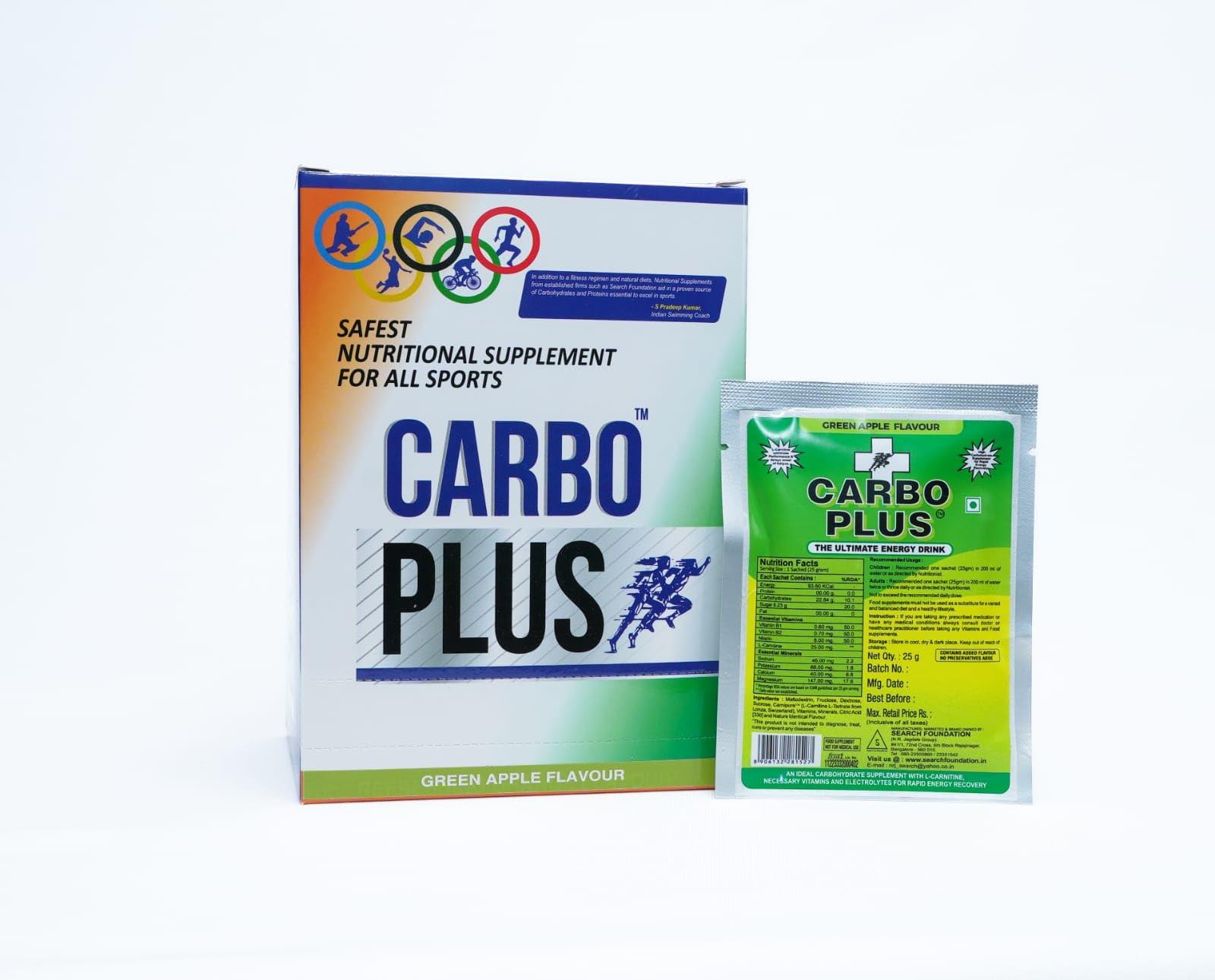 CARBOPLUS CARBOPLUS Electrolyte Safest Nutritional Supplements for all sports (Green Apple, 25gram)
