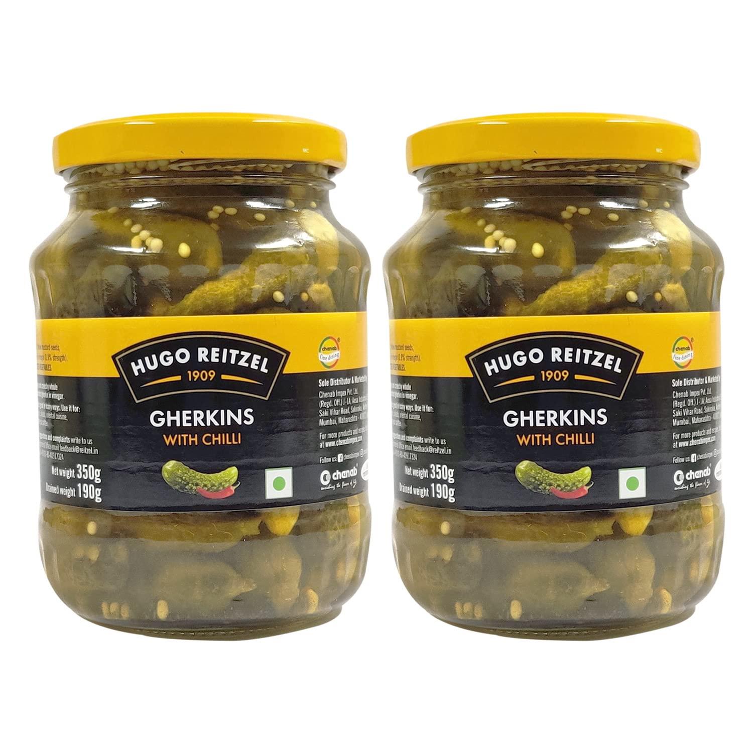 Hugoreitzel Hugo Reitzel Gherkins with Chilli, 350 g | Pack of 2