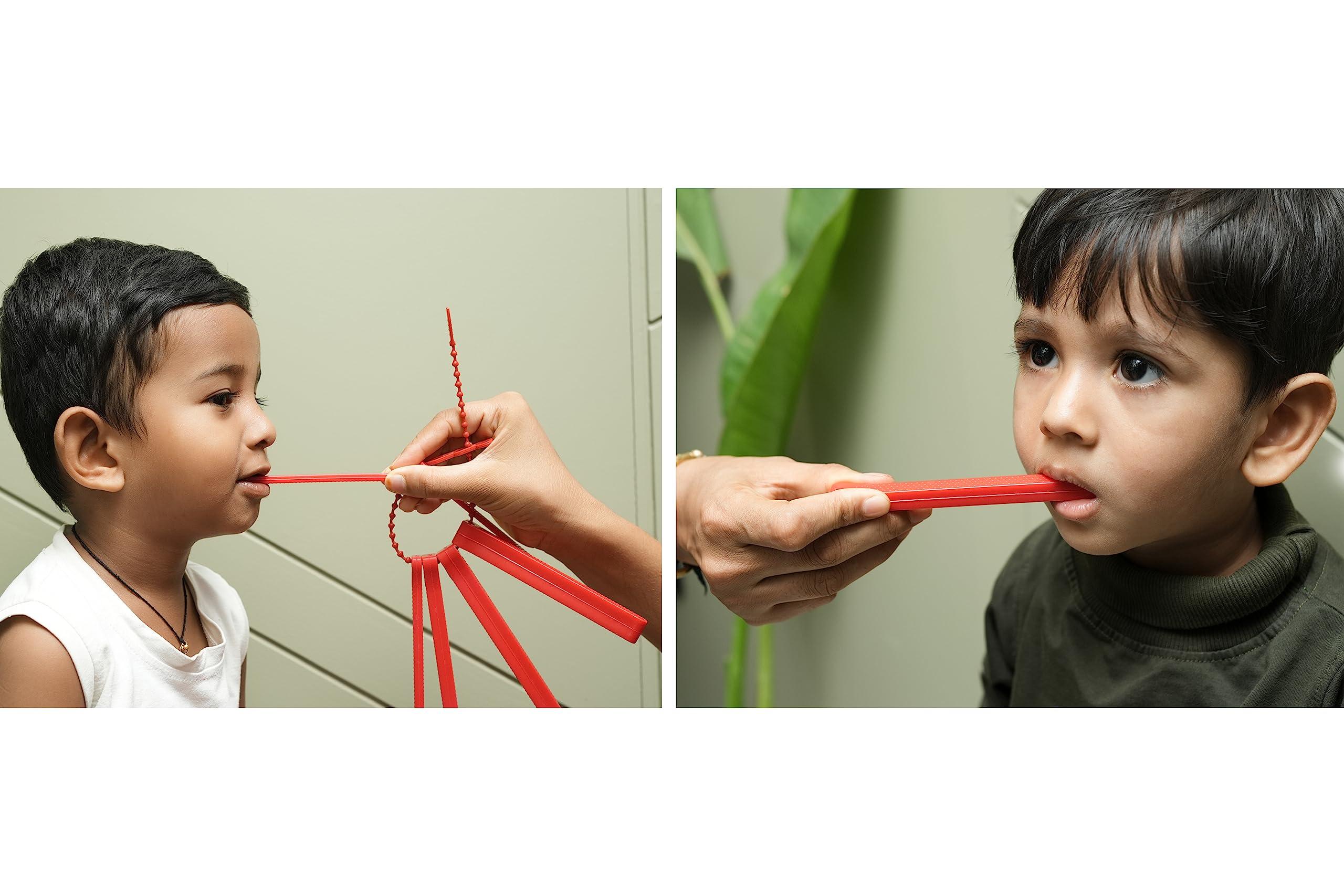 MJ Talk tools MJ Talk Tools Speech Therapy Talk Tools Jaw Grading Bite Blocks Reusable and Durable Therapy Tool (Red) -Pack of 2