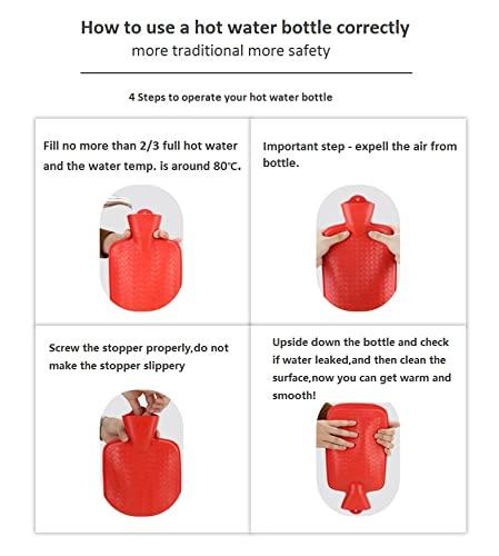 COEASE COEASE® Hot Water Bag, Natural Rubber bottle heating pad non electric warm bag pain relief device (Assorted Color)