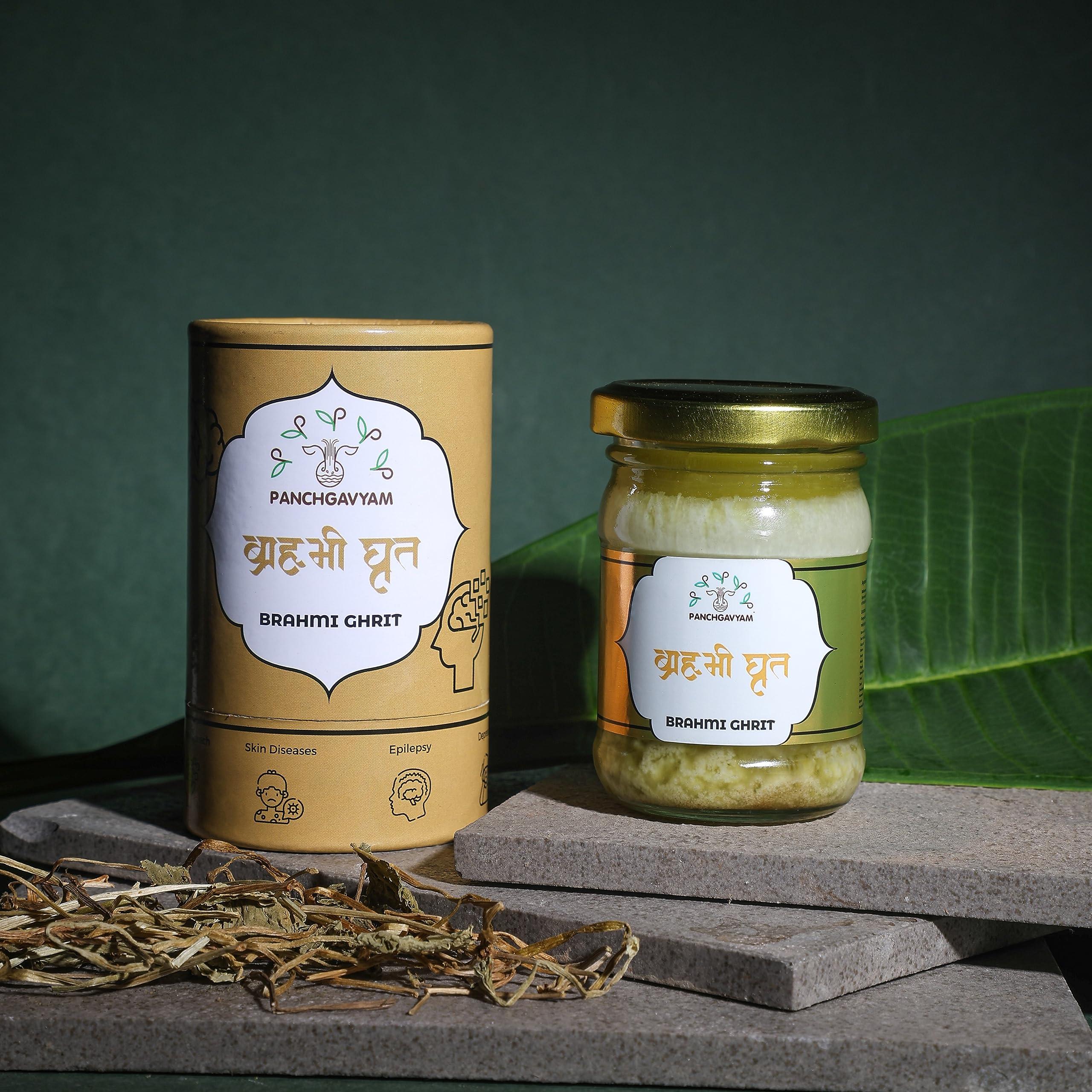 PANCHGAVYAM Brahmi Ghrit/Ghee | Ayurvedic Health Supplement Ghrit/Ghee | Authentic A2 Ghee for Brahmi Ghrit/Ghrit | Panchkarma Suvarna Brahmi Ghee | Stress Relief | Good for speech delay & Skin Diseases