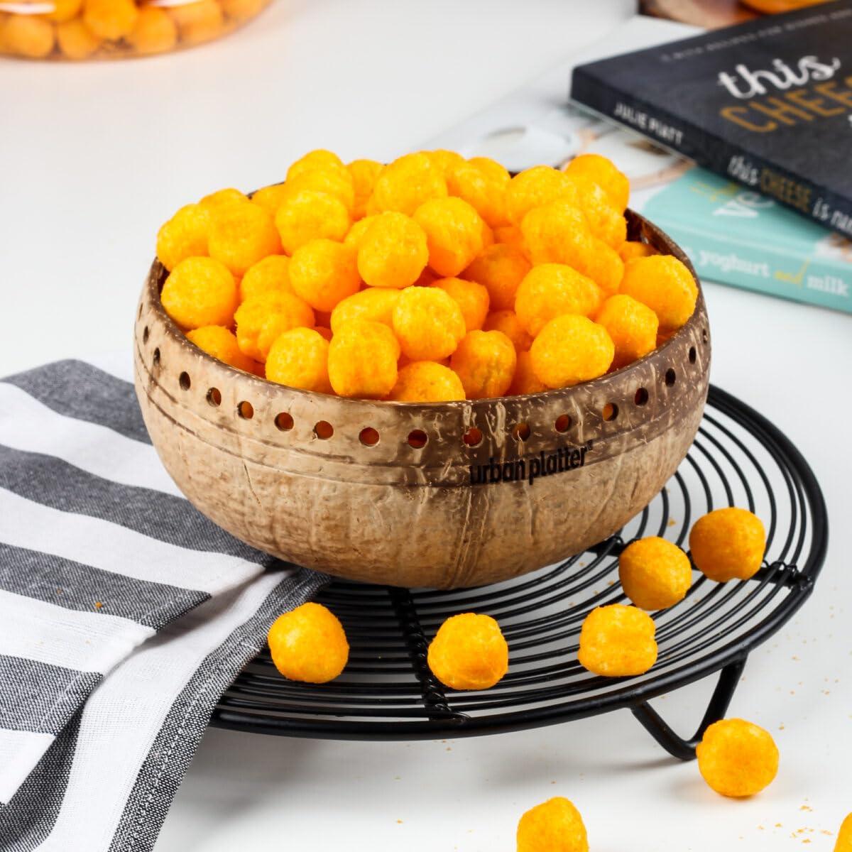 urban platter Urban Platter Cheese Balls, 300g (Cheddar Flavour, Plant-Based Vegan Snack, Party Pack)
