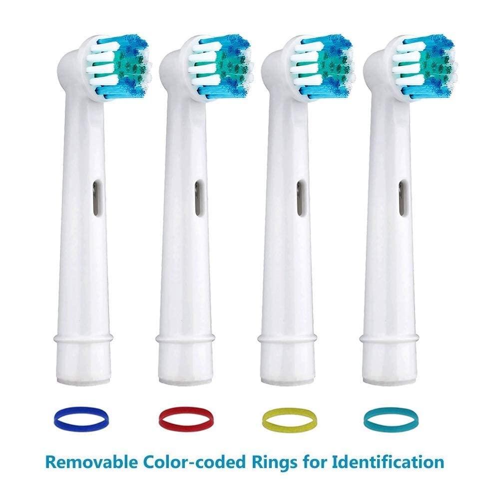 Hippie Hype Brush Heads Compatible with Oral-B Braun Electric Toothbrush, Replacement Heads for Vitality, Genius, Pro 1000