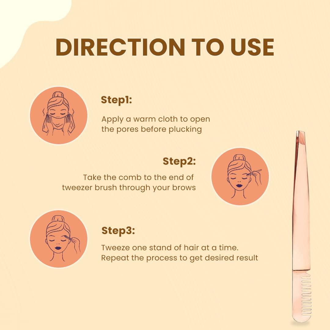 Sanfe Sanfe Tweezer with comb, 100% stainless steel, Easy to Use, tweezes out unwanted hair, Non-slip grip