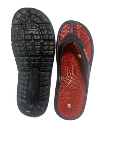 Acm Acupressure Slipper for Unisex-Foot Massage/Relax (Red, numeric_10)