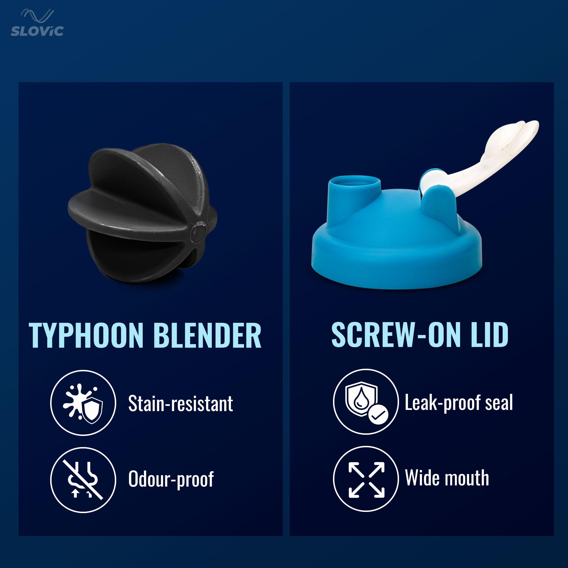 SLOVIC SLOVIC Shakers for Protein Shake, Plastic Free Gym Bottles for Men, Odor free Protein Shaker Bottles for Protein Shake, Leakproof Gym Shaker Bottle (Blue)