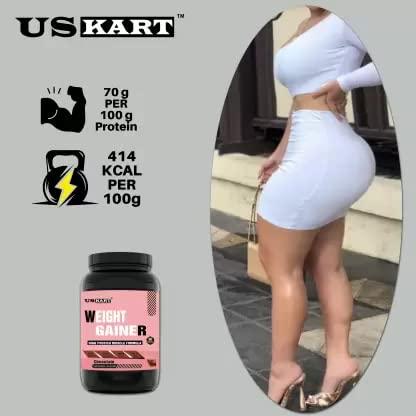 US KART NATURAL HEALTH SUPPLEMENTS US KART Weight Gainer High Protein Muscle Formula With Chocolate Flavor Weight Gainers/Mass Gainers (Chocolate, 1 Kilogram)