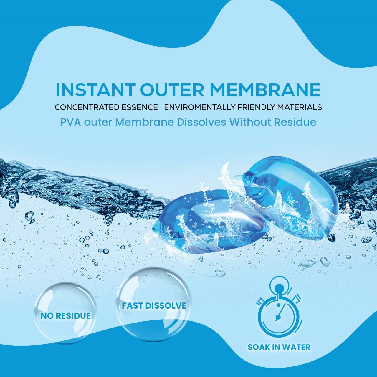 Quick Wash Quick Wash Ultra Clean Laundry Pods - 60 Count | Stretchable Liquid Detergent, 8x Cleaning Power, Eco-Friendly, 99% Germ-Free | Easy Use for All Fabrics