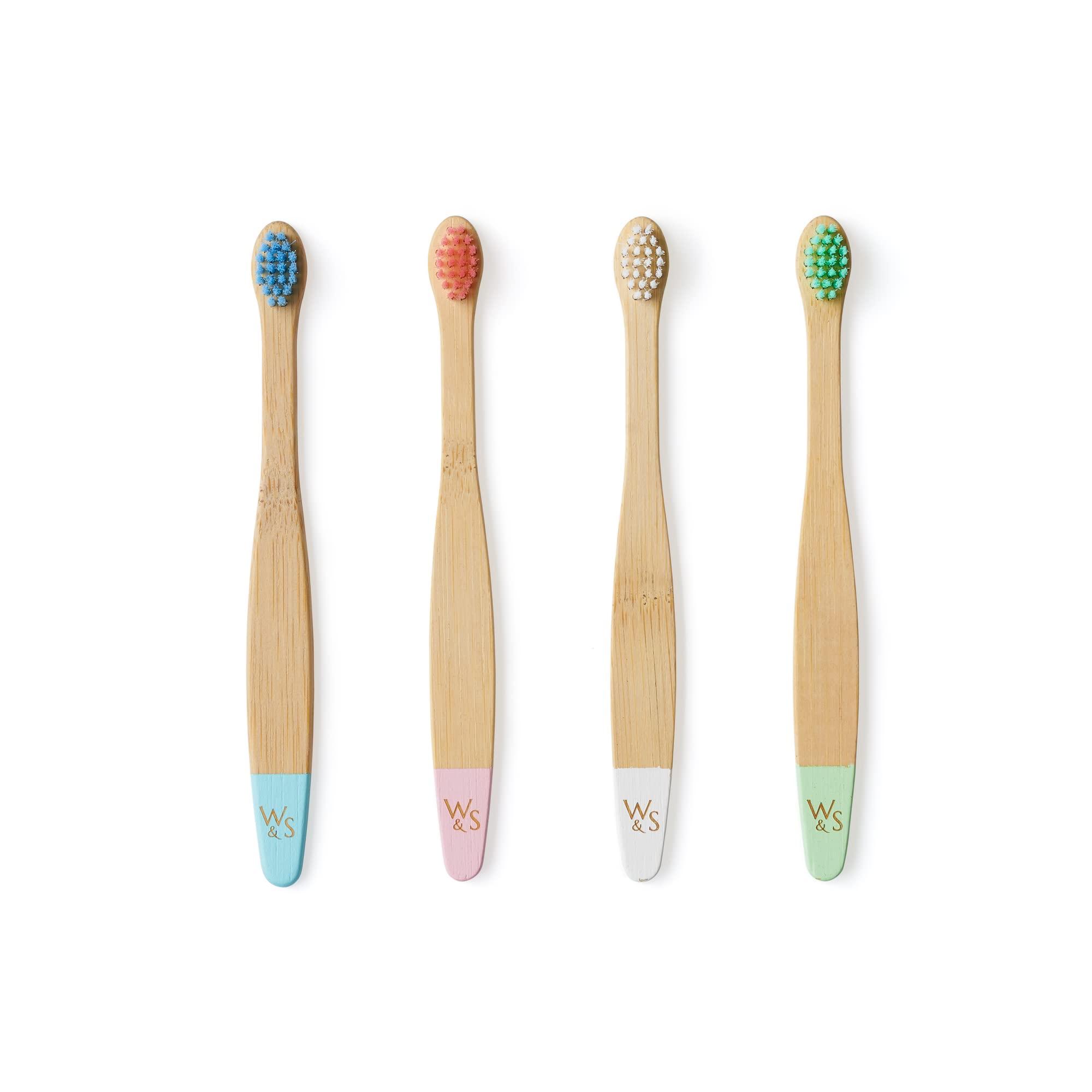 Wild & Stone Wild & Stone Organic Baby Bamboo Toothbrush | Four Colours | Soft Fibre Bristles | 100% Biodegradable Handle | BPA Free | Vegan Eco Friendly Baby Toothbrushes