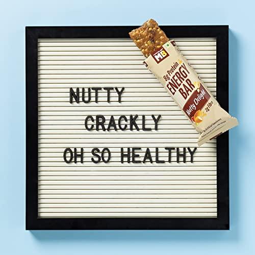 MuscleBlaze MuscleBlaze Energy Bar, Nutty Delight, 6 Bars (50 g Each), 8 g Protein, Healthy Snacks with Whey Protein Concentrate, Dry Fruits, Almonds, Pista, & Soy Protein Isolate, No Artificial Sweeteners