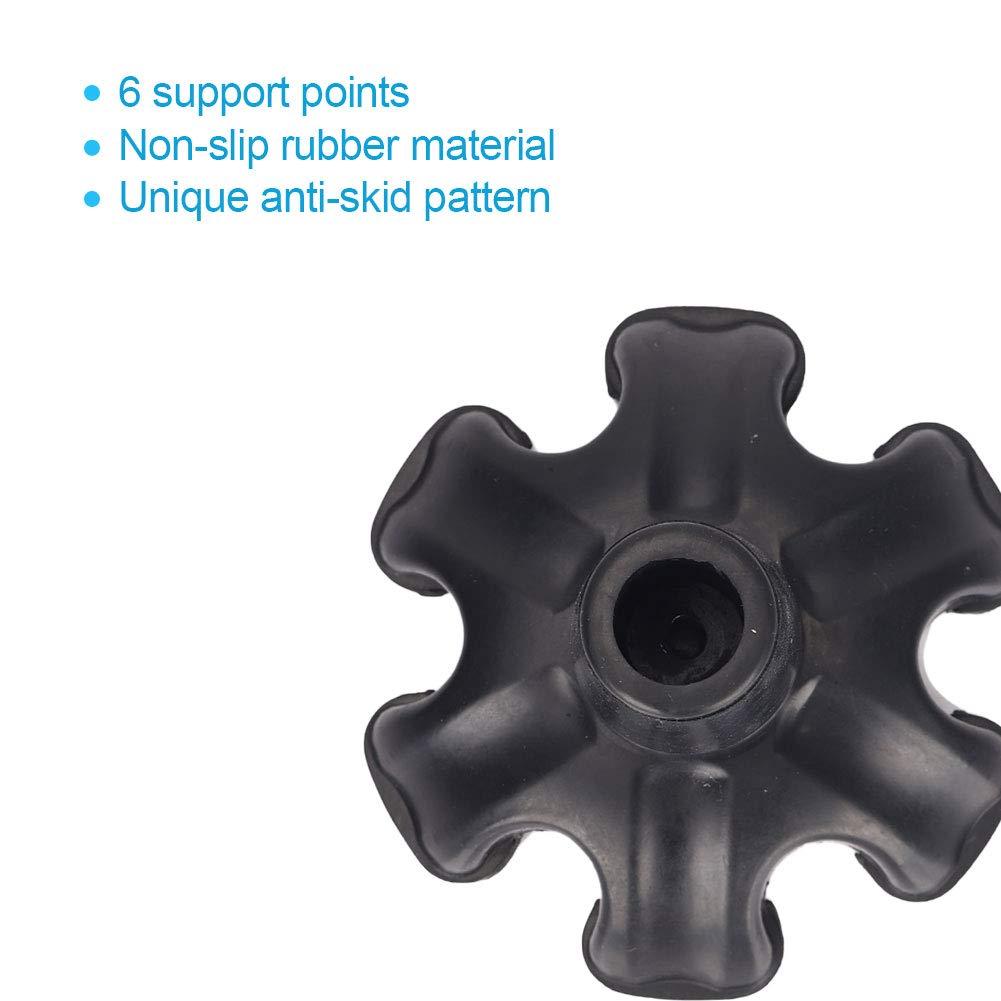 HNYG Secure Walking Cane Tip, Self-Standing 6 Support Feet, Non-Skid Walking Stick Rubber Foot, Wearable Crutch Tip