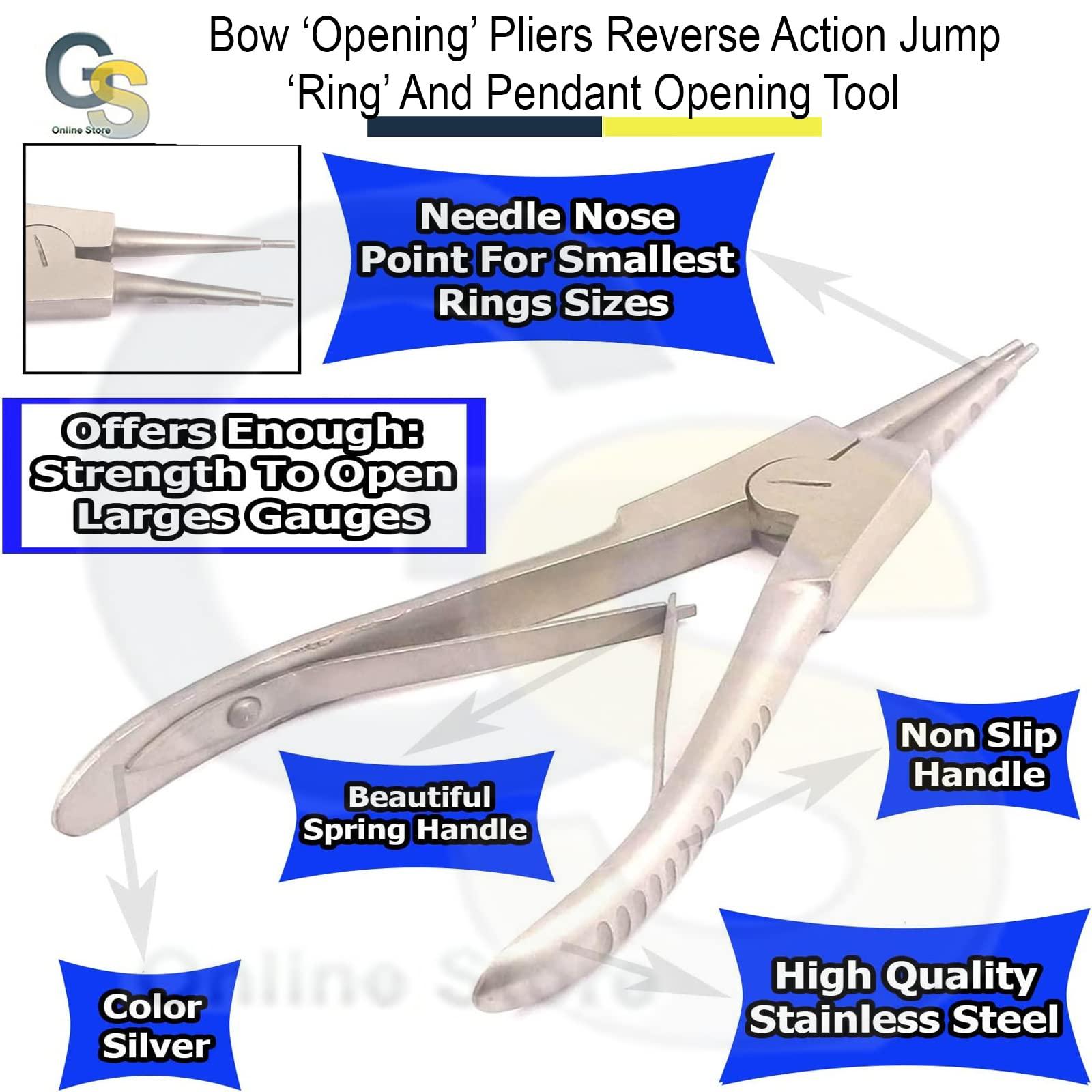GS Online G.S BOW OPENING PLIERS REVERSE ACTION JUMP RING AND PENDANT OPENING TOOL BEST QUALITY