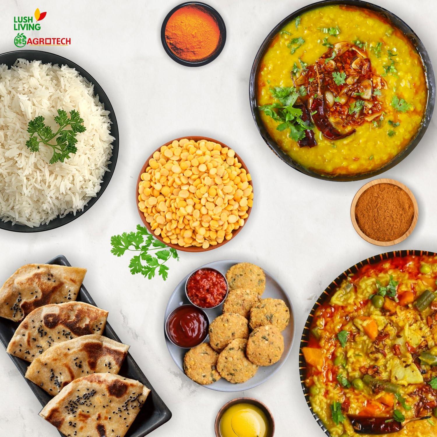 LUSH LIVING LUSH LIVING Premium Toor Dal/Tur Daal 400g | Unpolished Arhar Daal | High in Protein | From Assam Farm | For Healthy Digestive System | Gluten, Chemical & Peticide Free |