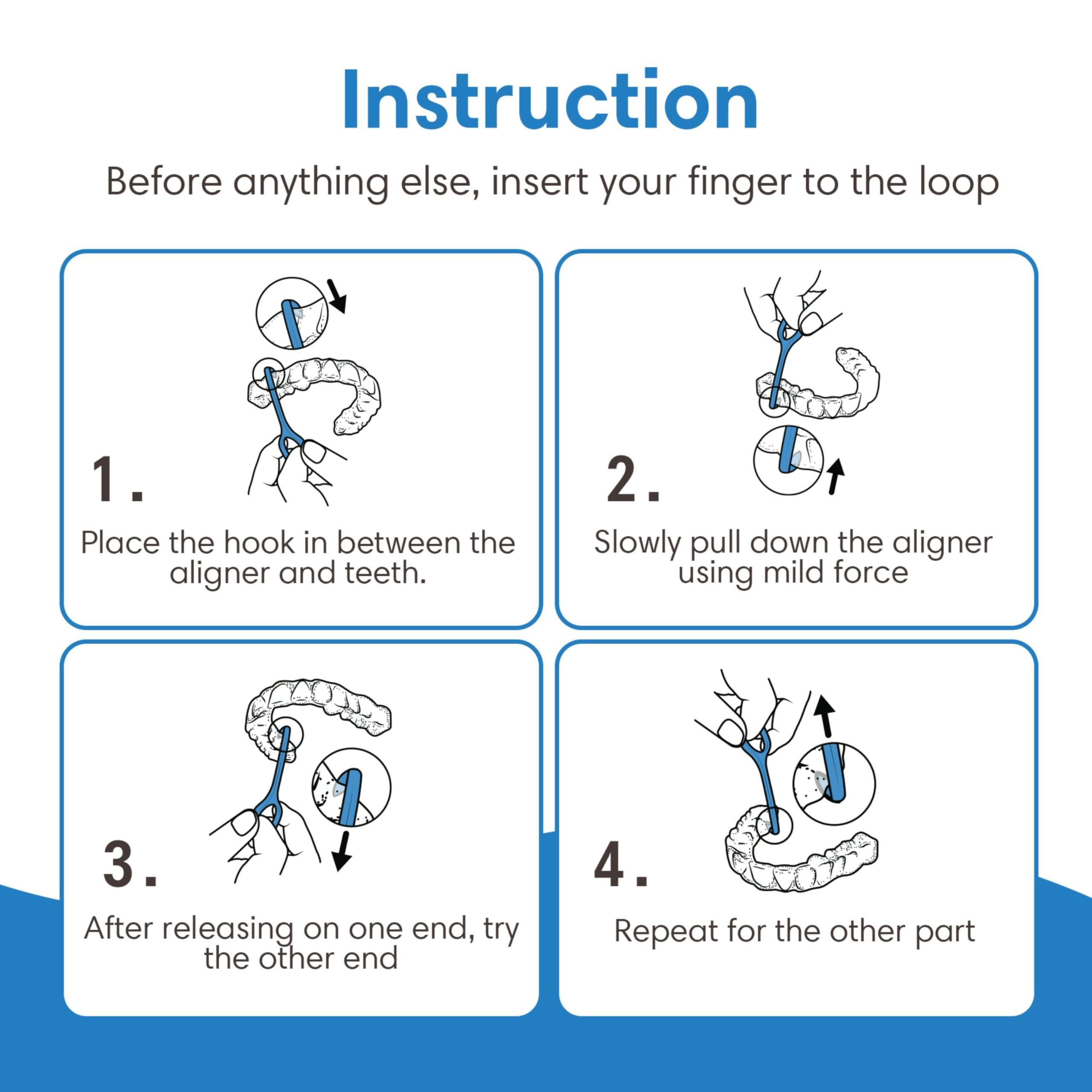 OrthoKey Clear Aligner Removal Tool by ORTHOKEY - Invisible Removable Braces - QTY 4 White