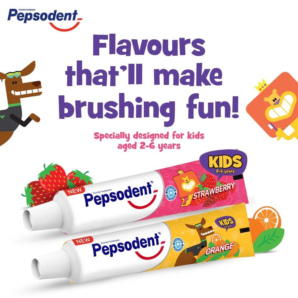 Pepsodent Pepsodent Kids Healthy Teeth Toothpaste Strawberry, 45 G (Pack Of 5)