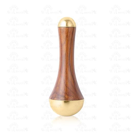 WITSOUL WITSOUL kansa Wand face and Foot Massager/Unique Design - 2 in 1 Massager/Two Different Sizes of Kansa Cups with Teak Wood Handle