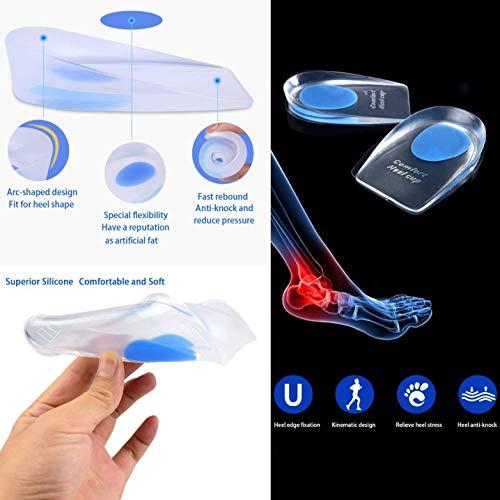 HINGOL HINGOL Gel Heel Cups Plantar Fasciitis Inserts - Silicone Gel Heel Pads for Heel Pain, Bone Spur & Achilles Pain, Gel Heel Cushions and Cups, Pad & Shock Absorbing Support