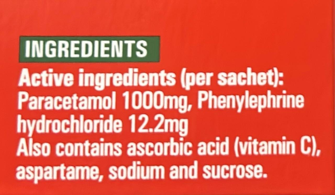 Generic LEMSIP MAX Cold & Flu with Decongestant Blackcurrant - 10 Sachets