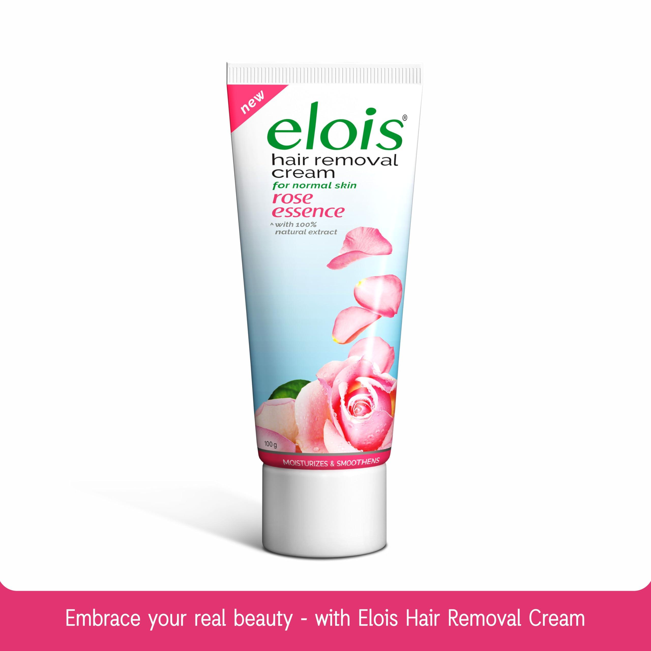 elois Elois Hair Removal Cream for Women With Rose Extract, Normal Skin(100g) Suitable for Legs, Underarms, Bikini Line 2x Longer Lasting Smoothness than Razors