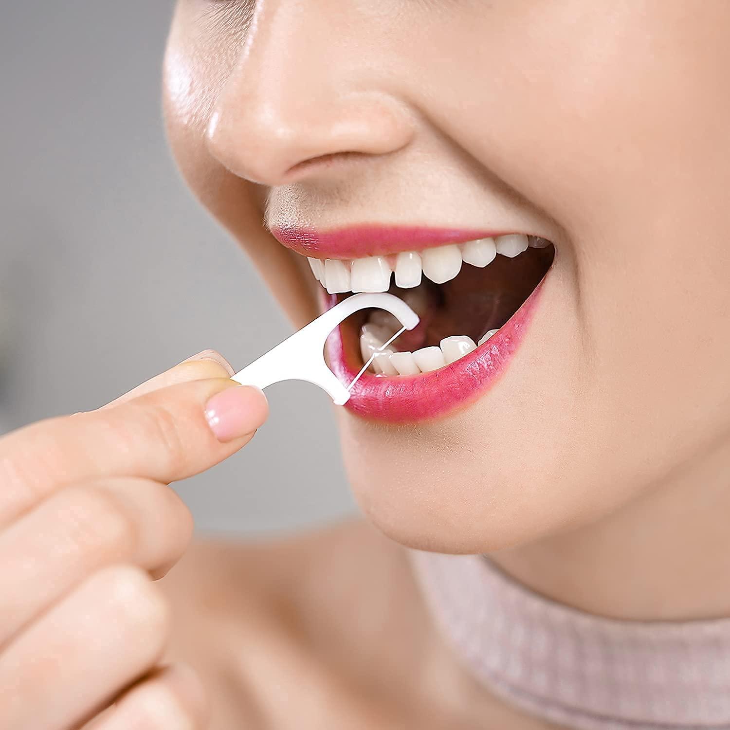 Holy rose Dental Floss Picks,Holy Rose Flossers Dispenser White with for Adults Floss Sticks 88 Count,High Toughness,Container Flossing Storage Neatly,No Fragrance Smell,Cleaning Teeth More Hygienic.