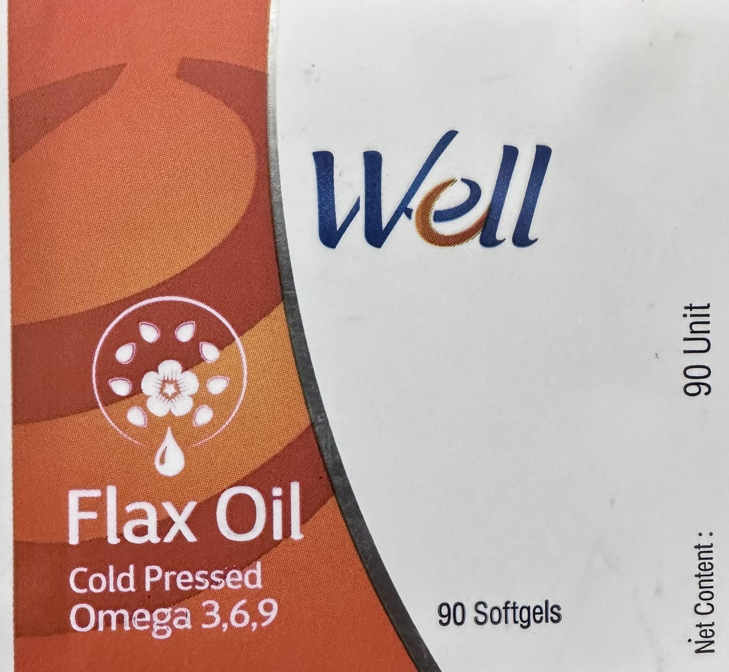 AuraNutrition Modicare well flax oil omega 3,6,9 pack of 90 softgels (Pack of 2)