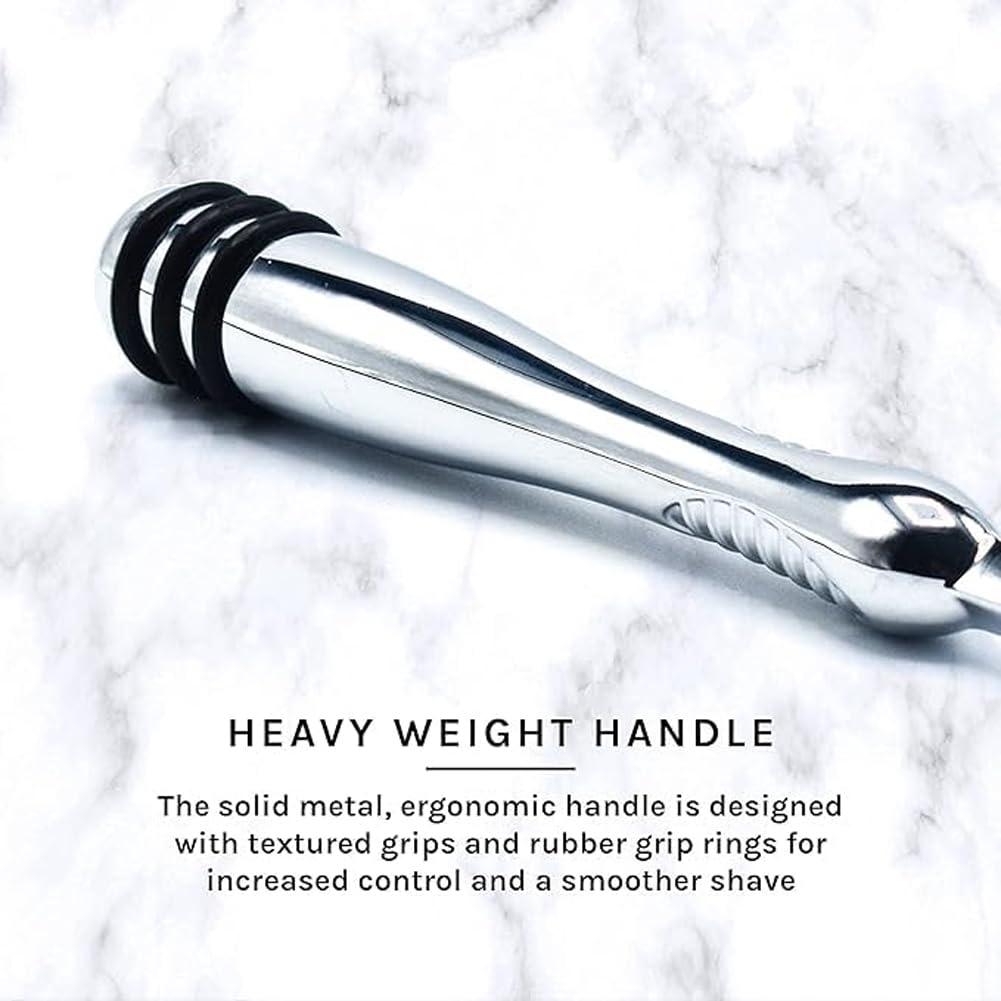 Taconic Shave All Metal Trac 2 (Trac II) Compatible Razor and 10 Personna Twin Blade Cartriges