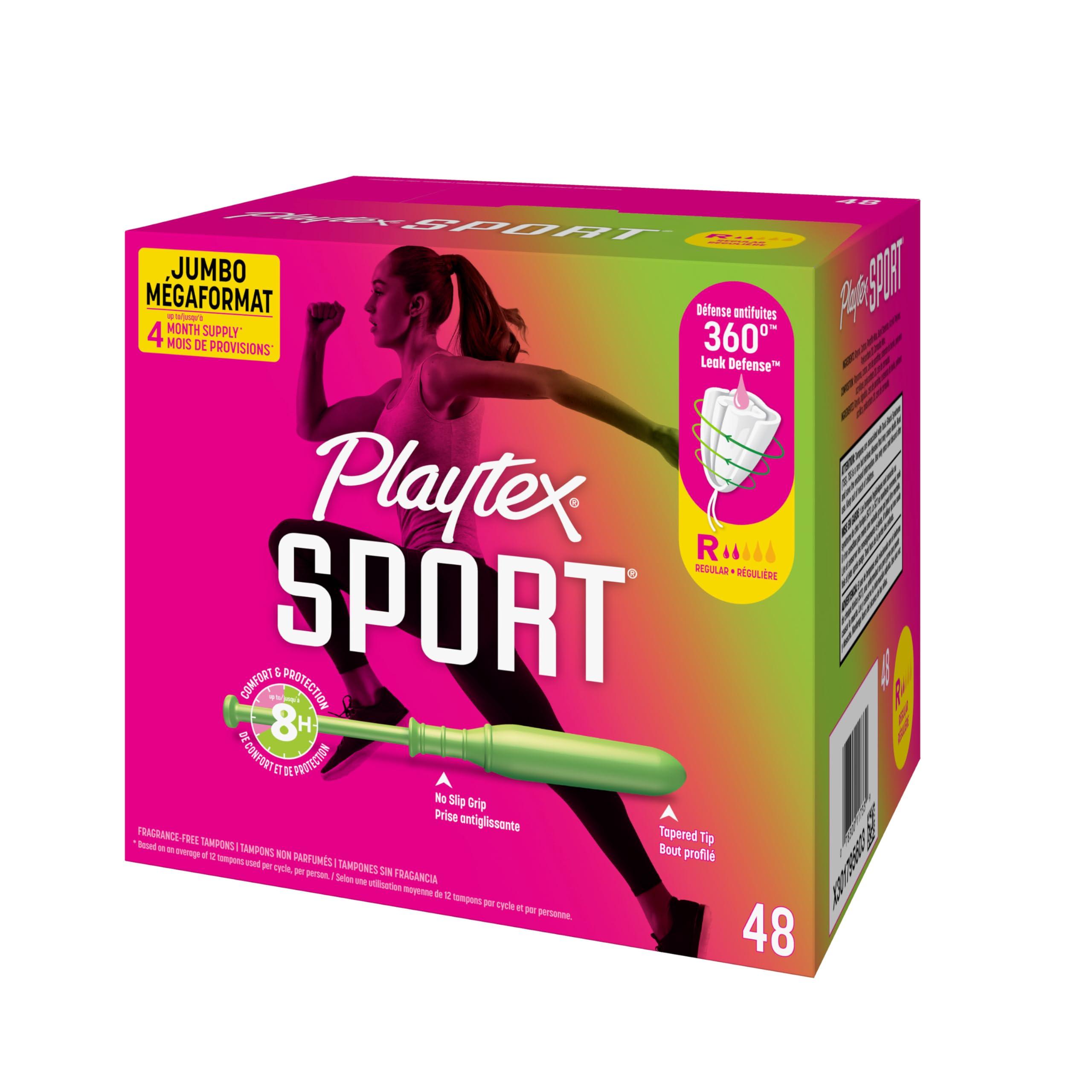 Playtex Playtex, Sport Tampons Regular Absorbency, White, Unscented, 48 Count