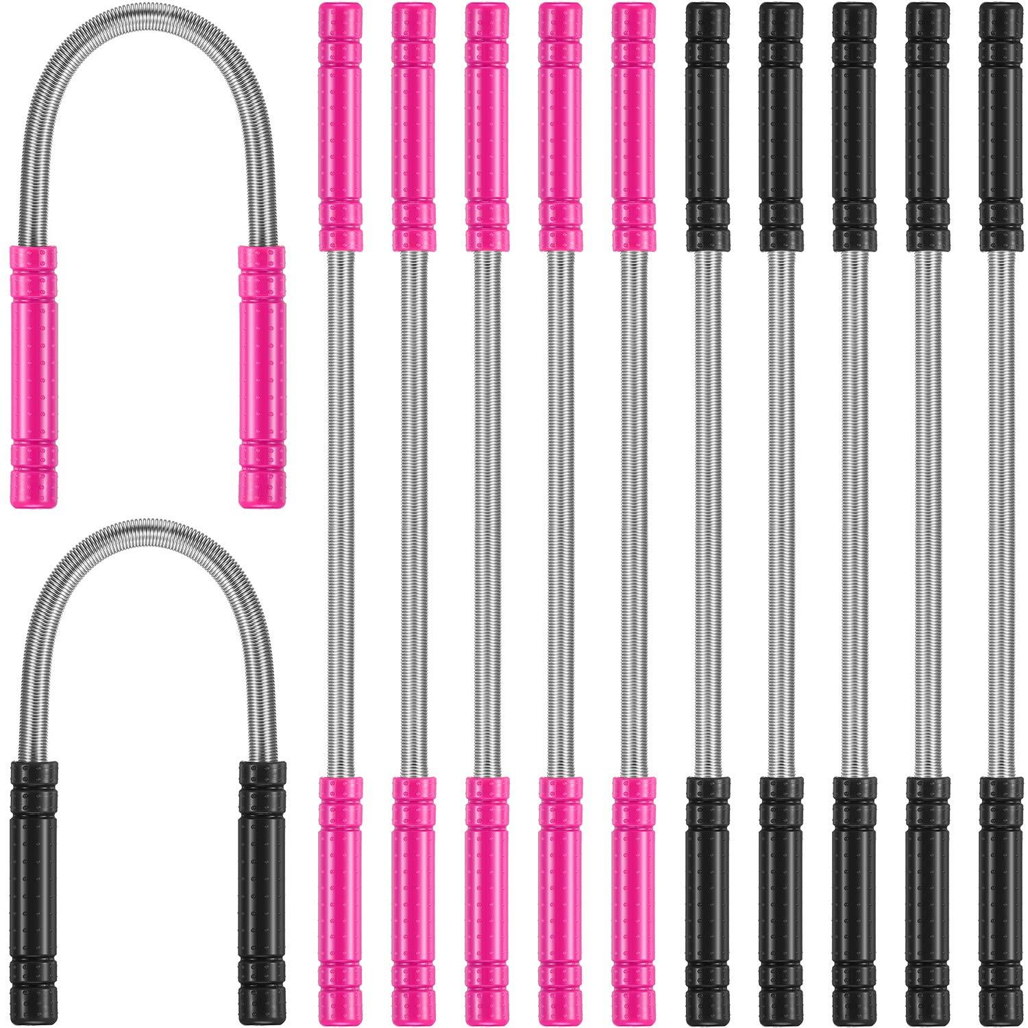 Mudder Mudder 12 Pieces Facial Hair Removal Spring Eyebrow Face Epilator Threading Tool For Women Chin Cheek Mustache Upper Lip (Rose Red, Black)