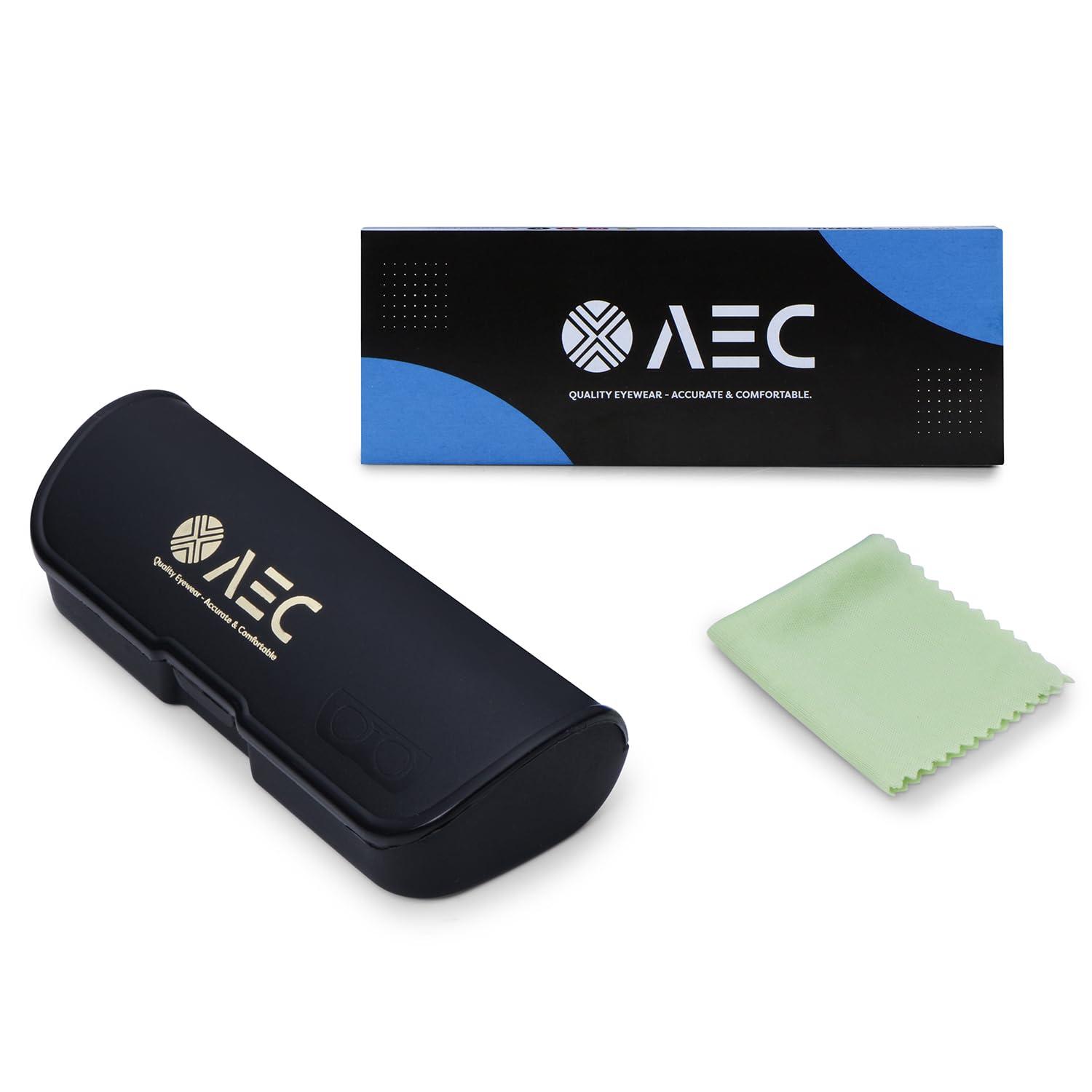 AEC AEC Profuse2 Unisex Reading Glasses +1.75 Power Full Rim Dual-Tone Plastic Frame BlueRazr Blue Light Blocking Lenses Single & Multi-Focus Vision With Soft Sleeve Case for Men & Women (CharcoalBurby)