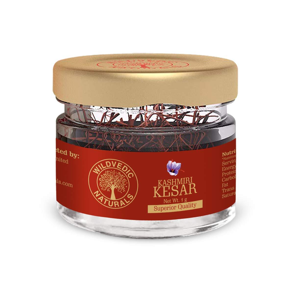 WILDVEDIC NATURALS Wildvedic Naturals Pure Kashmiri Kesar / Saffron - 1 Gram (Original Grade Saffron Threads,Quality Saffron )