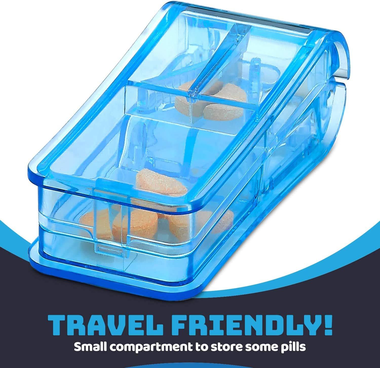 SHREETA SHREETA 2 PCS Pill Cutter and Splitter for Small Pills and Large Pills in Half with Stainless Steel Blade Easy Cut Pills Tablet Vitamin and Big Medicine