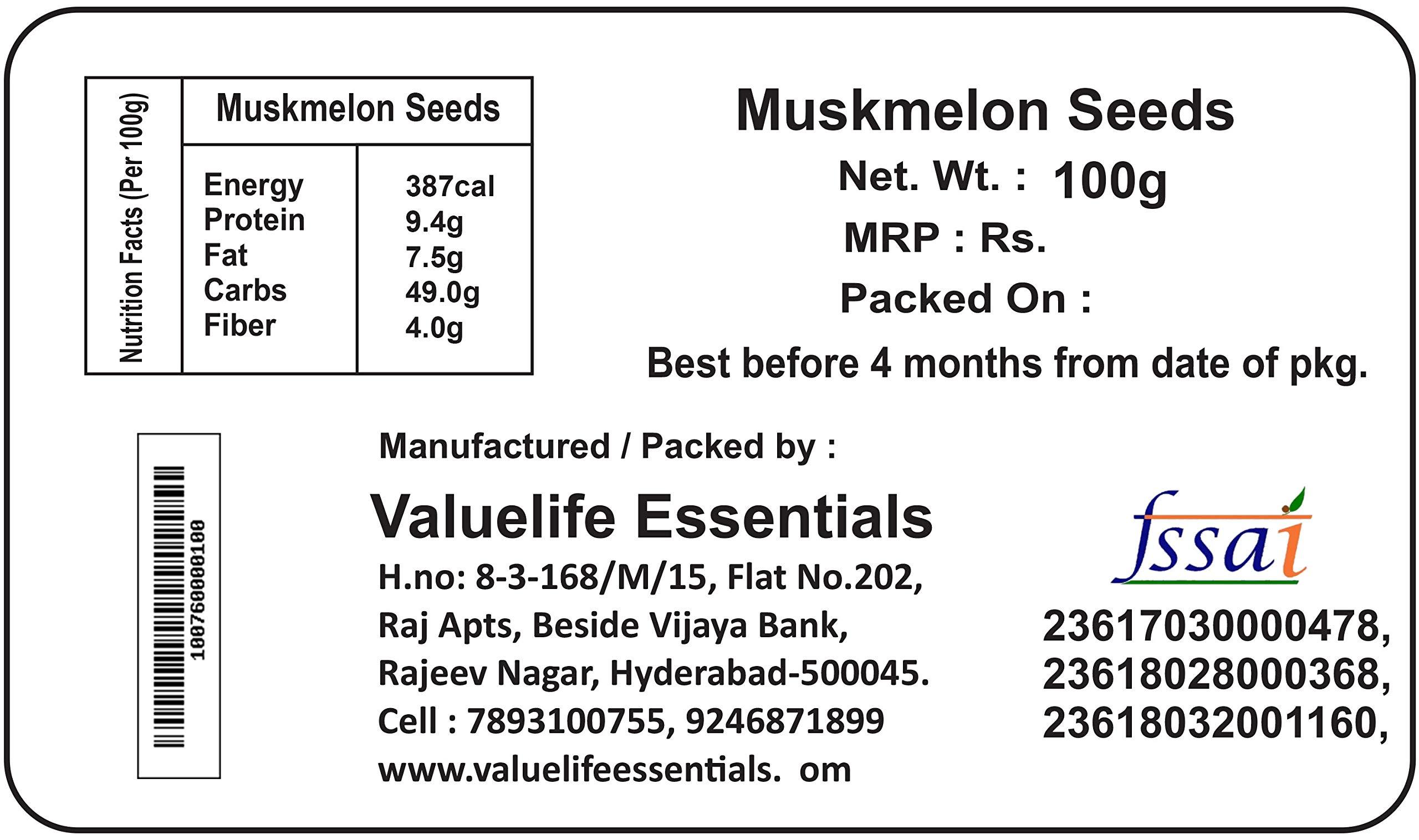 Value Life Valuelife Muskmelon Seeds 100g - Kharbooj magaz - kharbuja beej - Musk Melon Seeds 100g