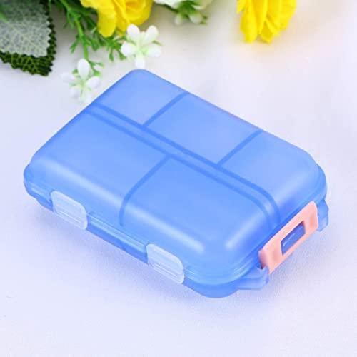 Artibetter ARTIBETTER 1pc Double Layer Pill Organizer Pill Case with 10 Compartments Portable Mini Travel Pills Box Medicine Carry Box Seal Storage Container Holder for Outdoor Camping Home Travel (Blue)