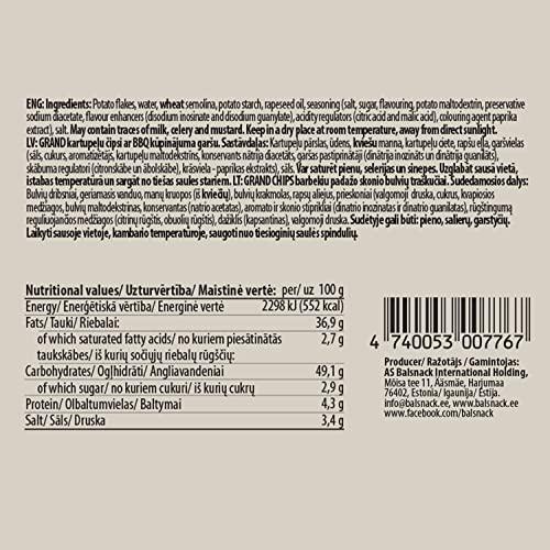 Bal Snack Bal Snack Grand Long Potato Chips | Crispy & Crunchy Snack Food for Movies, Games & More - 60g Each (Barbecue, Pack of 3)