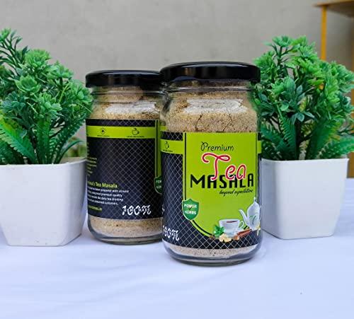 POORNIMAS Poornima’s PREMIUM Tea/Chai Masala Powder - Organic Blends, Vedic and Aromatic, 100% Pure & Natural Powder, Immunity Booster, Kadha, Homemade Product100g