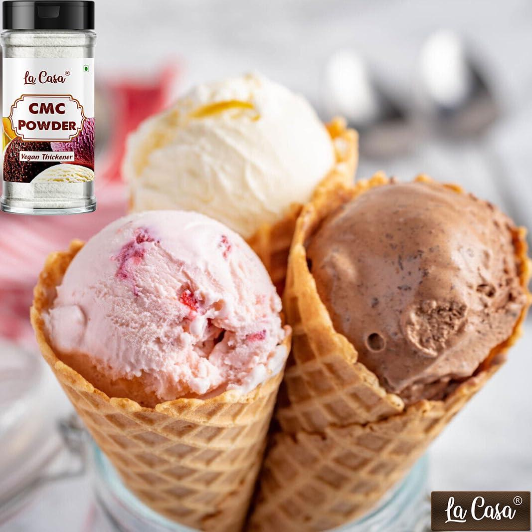 La Casa La Casa CMC Powder | Food Grade Carboxymethyl Cellulose | For Soft, Smooth and Creamy Cake Premixes and Ice Creams | 75g |